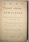 (NEW JERSEY.) Wilson, Peter; compiler. Acts of the General Assembly of the State of New-Jersey.